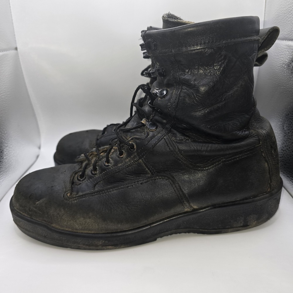 WELLCO Men's Black Leather Safety Size 10.5 Flight Deck Boots